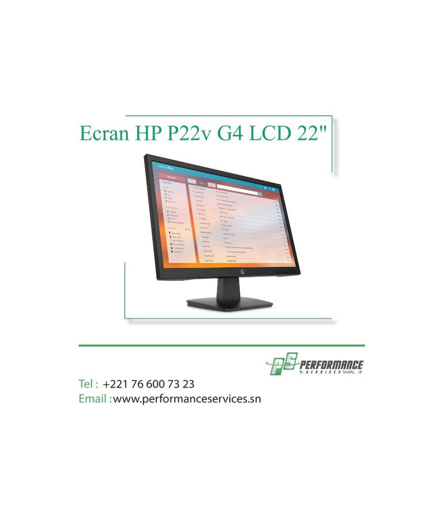 Ecran, Moniteur HP P22v G4 LCD 22" 1920 X 1080