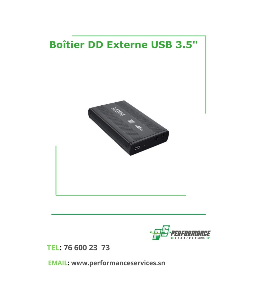 Boîtier Disque Dure  SATA Externe 3.5" USB 2.0