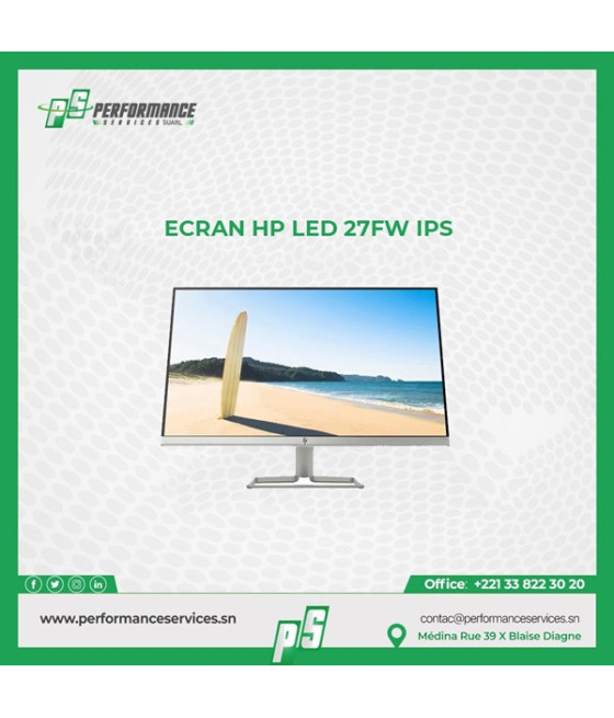 Ecran HP 27FW LED 27" 1920 x 1080 Full HD Couleur Argent