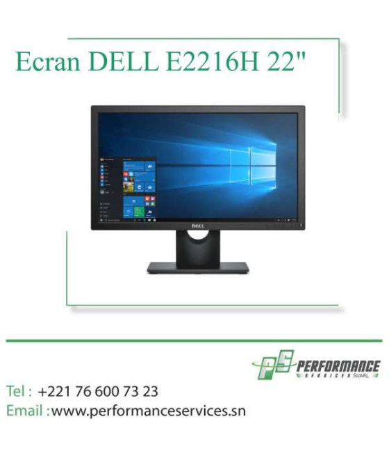 Ecran DELL E2216H 22" FHD 1920x1080 Dalle IPS  VGA  Display Port