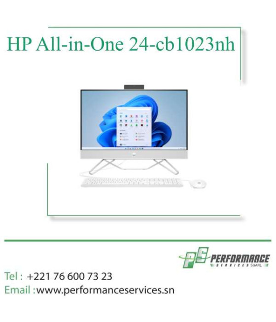 HP All-in-One 24-cb1023nh Intel Core i5-1235U 12e Gen RAM 8 GB SSD 512 GB Ecran 24" Tactile FHD