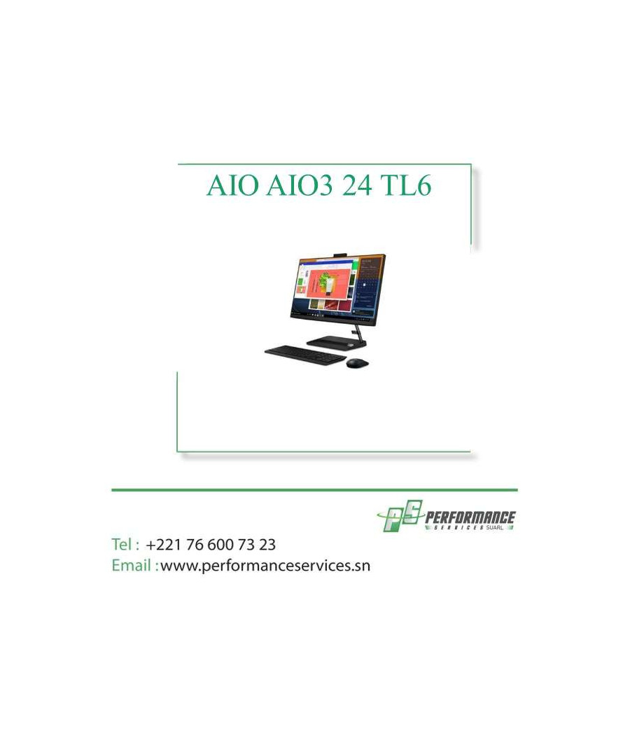 Ordinateur Lenovo AIO AIO3 24 TL6 Core i5-1135 G7, 8Go, 1TB HDD