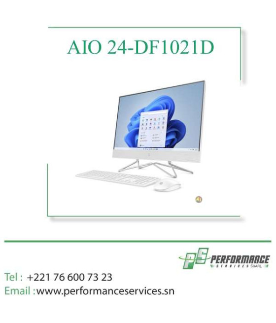 AIO 24-DF1021D Core i5-1135 G7, 8Go, 1TB HDD, 23.8" FHD Ecran Tactile, Webcam