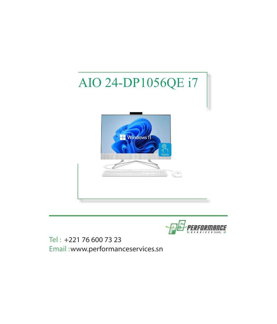 Ordinateur HP AIO 24-DP1056QE i7-1165G7 2,8 GHz 16 Go de RAM 1 To HDD