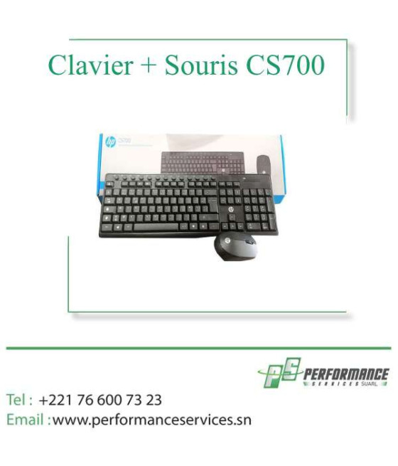 Ensemble Clavier et Souris sans fil HP CS700