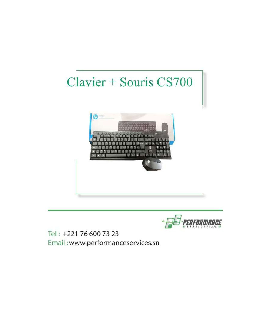 Ensemble Clavier et Souris sans fil HP CS700