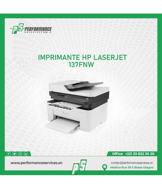 Imprimante HP Laser MPF-137FNW Monochrome Multifonctions
