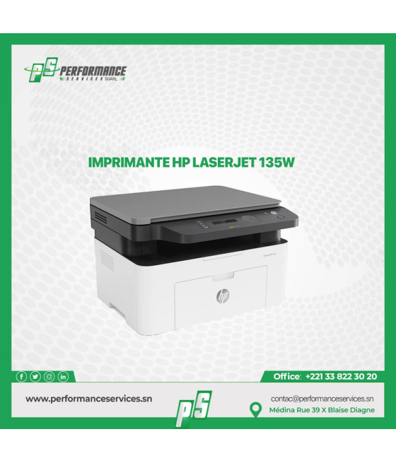Imprimante HP Laserjet Monochrome Pro MFP 135W 3 in1 avec wifi